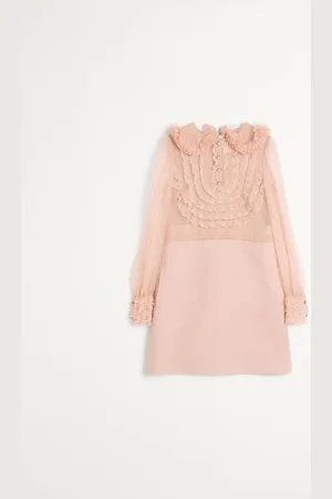 VALENTINO EMBROIDERED CREPE COUTURE SHORT DRESS Woman 36