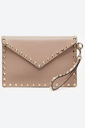 VALENTINO GARAVANI ROCKSTUD CALFSKIN POUCH Woman UNI