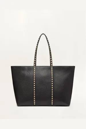 VALENTINO GARAVANI GARAVANI ROCKSTUD SHOPPING BAG IN GRAINY CALFSKIN Woman UNI