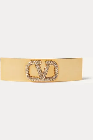 VALENTINO GARAVANI VLOGO SIGNATURE HAIR CLIP MADE IN METAL AND SWAROVSKI?? CRYSTALS Woman UNI