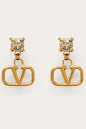 VALENTINO GARAVANI VLOGO SIGNATURE EARRINGS IN METAL AND SWAROVSKI?? CRYSTALS Woman UNI