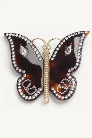 VALENTINO GARAVANI GARAVANI BELLAILES BROOCH IN METAL, RESIN AND CRYSTALS Man UNI