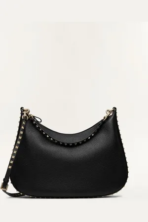 VALENTINO GARAVANI GARAVANI ROCKSTUD HOBO BAG IN GRAINY CALFSKIN Woman UNI