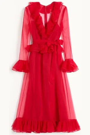 VALENTINO ORGANZA MIDI DRESS Woman 36