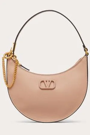 VALENTINO GARAVANI MINI VLOGO SIGNATURE GRAINY CALFSKIN HOBO BAG Woman UNI