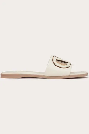VALENTINO GARAVANI VLOGO CUT-OUT CALFSKIN SLIDE SANDAL Woman 35.5