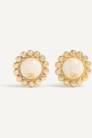 VALENTINO GARAVANI PAS PLUS METAL AND PEARL EARRINGS Woman UNI