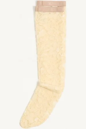 VALENTINO REBROD?? LACE KNEE-HIGH SOCKS Woman L/X