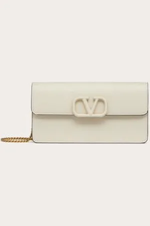 VALENTINO GARAVANI VLOGO SIGNATURE GRAINY CALFSKIN WALLET WITH CHAIN Woman UNI