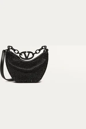 VALENTINO GARAVANI VLOGO MOON MINI HOBO BAG WITH RHINESTONES Woman UNI