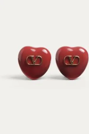 VALENTINO GARAVANI COEUR ROYAL EARRINGS IN METAL AND ENAMEL Woman UNI