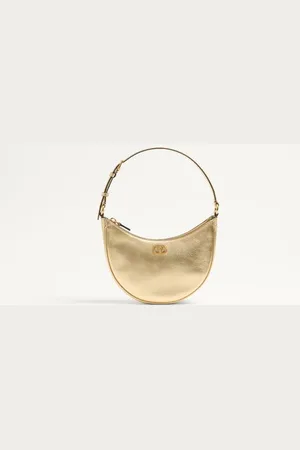 VALENTINO GARAVANI VLOGO SIGNATURE MINI HOBO BAG IN LAMINATED GRAINY CALFSKIN Woman UNI