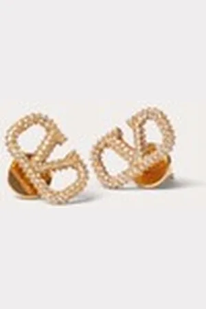 VALENTINO GARAVANI VLOGO SIGNATURE EARRINGS IN METAL AND SWAROVSKI?? CRYSTALS Woman UNI