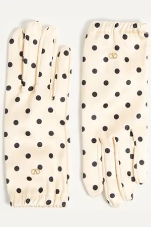 VALENTINO GARAVANI VLOGO SIGNATURE POLKA PRINT SILK GLOVES Woman 6