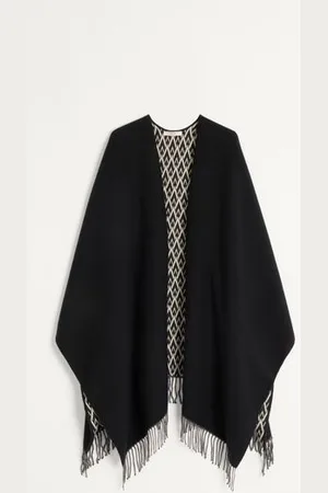 VALENTINO GARAVANI TOUTE LA V PONCHO IN WOOL, SILK AND CASHMERE Woman UNI