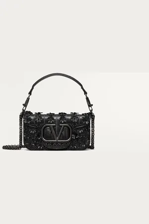 VALENTINO GARAVANI GARAVANI LOC?? SMALL EMBROIDERED SHOULDER BAG IN EEL SKIN Woman UNI