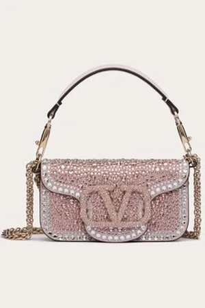 VALENTINO GARAVANI SMALL GARAVANI LOC?? SHOULDER BAG WITH RHINESTONES Woman UNI
