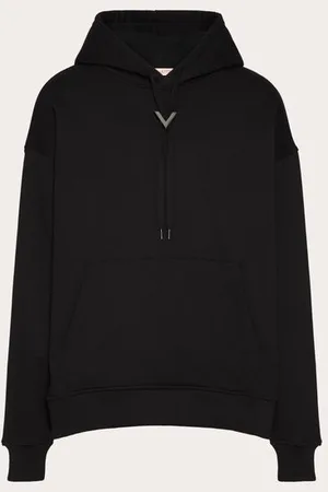VALENTINO COTTON HOODIE WITH METALLIC V DETAIL Man 3XL