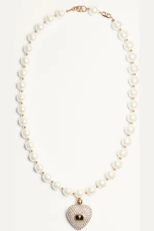 VALENTINO GARAVANI COEUR ROYAL NECKLACE IN METAL, ENAMEL, PEARLS AND SWAROVSKI?? CRYSTALS Woman UNI