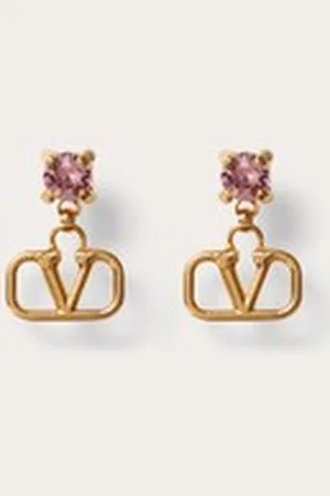 VALENTINO GARAVANI VLOGO SIGNATURE EARRINGS IN METAL AND SWAROVSKI?? CRYSTALS Woman UNI