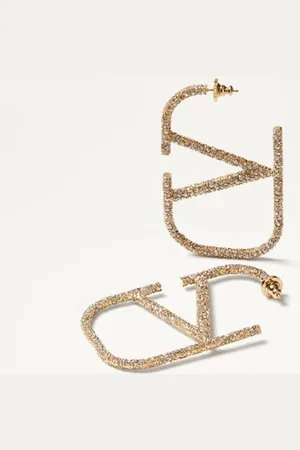 VALENTINO GARAVANI VLOGO SIGNATURE METAL AND CRYSTAL EARRINGS Woman UNI