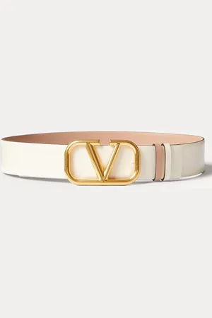 VALENTINO GARAVANI REVERSIBLE VLOGO SIGNATURE BELT IN GLOSSY CALFSKIN 40 MM Woman 065