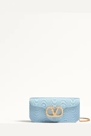 VALENTINO GARAVANI GARAVANI LOC?? MOIR?? FABRIC CLUTCH WITH JEWEL LOGO Woman UNI