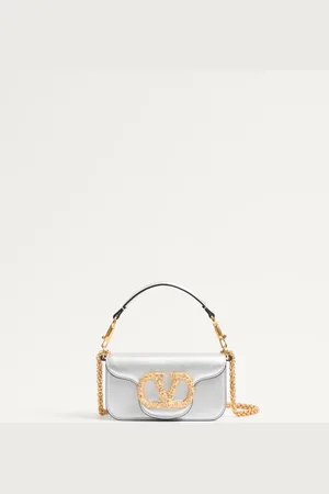 VALENTINO GARAVANI GARAVANI LOC?? SMALL SHOULDER BAG IN LAMINATED CALFSKIN WITH JEWEL LOGO Woman UNI