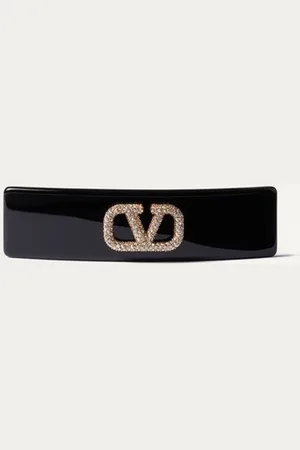 VALENTINO GARAVANI VLOGO SIGNATURE METAL AND RESIN HAIR CLIP WITH SWAROVSKI?? CRYSTALS Woman UNI