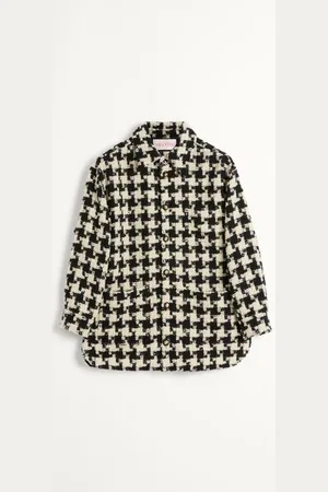 VALENTINO WOOL SHIRT JACKET WITH PIED DE COQUE PATTERN Man 44