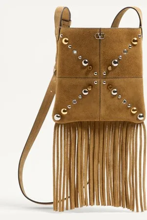 VALENTINO GARAVANI GARAVANI NELLC??TE SMALL SHOULDER BAG IN SUEDE WITH FRINGES Woman UNI