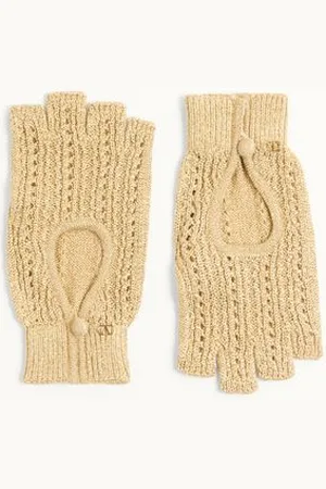 VALENTINO GARAVANI FINGERLESS KNITTED GLOVES IN LUREX Woman UNI
