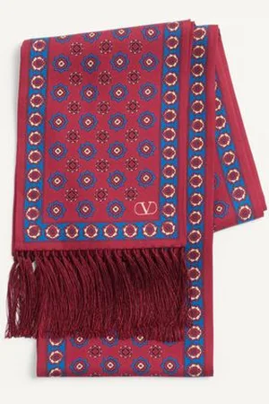 VALENTINO GARAVANI CHAMBER SILK BANDEAU SCARF WITH FRINGE Man UNI