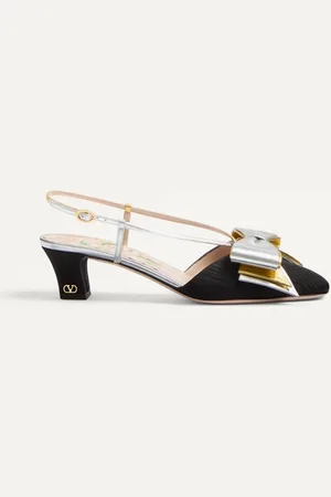 VALENTINO GARAVANI BOWOW SLINGBACK PUMPS IN MOIR?? FABRIC 45MM Woman 35.5
