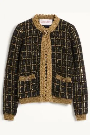 VALENTINO MOHAIR AND SEQUIN KNIT JACKET Woman L