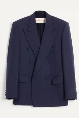 VALENTINO DOUBLE-BREASTED JACKET IN WOOL GABARDINE Man 46