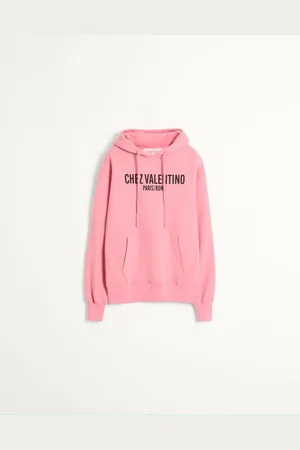 VALENTINO COTTON SWEATSHIRT WITH HOOD AND CHEZ PRINT Woman L