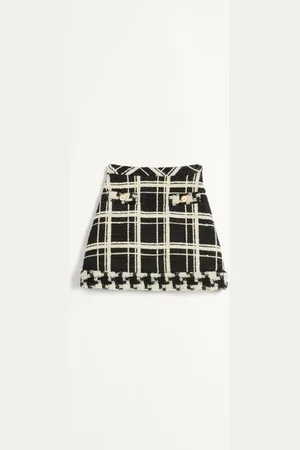 VALENTINO MACRO CHECK TWEED SKIRT Woman 36