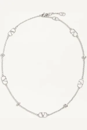 VALENTINO GARAVANI VLOGO SIGNATURE METAL AND CRYSTAL NECKLACE Woman UNI