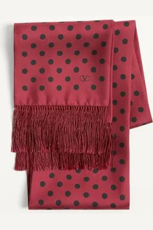 VALENTINO GARAVANI PLUSDEPOIS SILK BANDEAU SCARF WITH FRINGE Man UNI