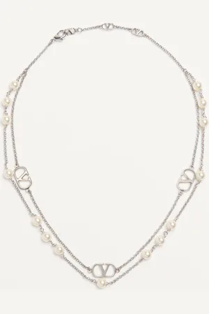 VALENTINO GARAVANI VLOGO SIGNATURE METAL NECKLACE WITH SWAROVSKI?? PEARLS Woman UNI