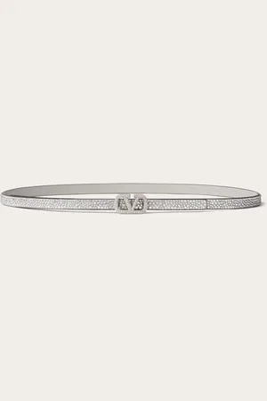 VALENTINO GARAVANI VLOGO SIGNATURE BELT WITH CRYSTALS 10 MM Woman 070