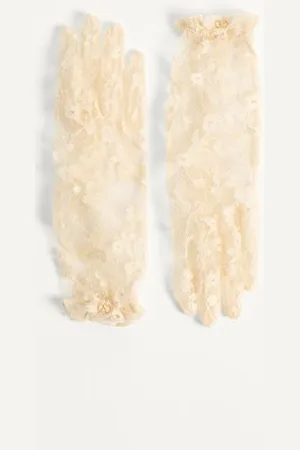 VALENTINO GARAVANI VLOGO SIGNATURE LACE GLOVES Woman 6
