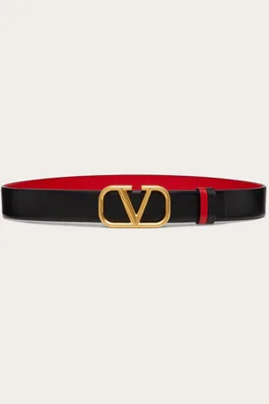 VALENTINO GARAVANI REVERSIBLE VLOGO SIGNATURE BELT IN GLOSSY CALFSKIN 30 MM Woman 065