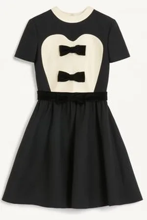 VALENTINO CREPE COUTURE SHORT DRESS WITH BOWS Woman 36