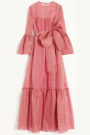 VALENTINO VICHY OPTICOOL ORGANZA EVENING DRESS Woman 36
