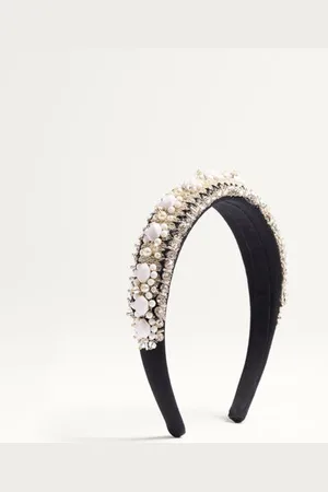 VALENTINO GARAVANI HEADBAND IN WOOL AND SILK WITH EMBROIDERY Woman UNI