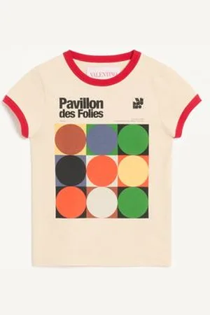 VALENTINO PRINTED COTTON JERSEY T-SHIRT Woman L