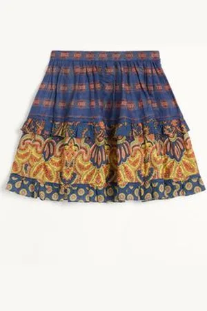 VALENTINO SKIRT IN LINO PAISLEY MEDAGLIONI VOYAGE IMAGINAIRE Woman 36