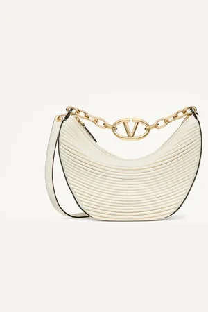 VALENTINO GARAVANI SMALL VLOGO MOON HOBO BAG IN NAPPA LEATHER WITH CHAIN Woman UNI